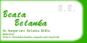 beata belanka business card