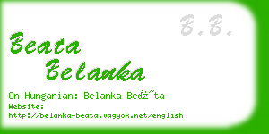 beata belanka business card